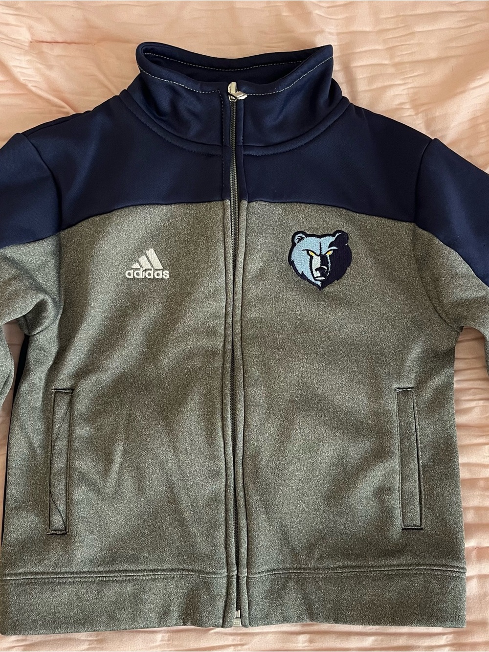 adidas Kids Navy & Gray Memphis Grizzlies Zip-Up Jacket